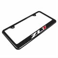 Ipick Image For Chevrolet Camaro Zl1 Black Carbon Fiber Look Abs Plastic License Plate Frame Is Official Licensed