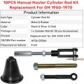 Qiilu Manual Master Cylinder Rod Kit 10pcs Adjustable Push Eyelet And Clevis Set Replacement For Gm 1950a 1970