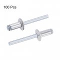 Uxcell Blind Rivets Aluminum 6mm Diameter 12mm Grip Length Silver Tone 100pcs
