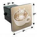Foamy Cat Latte Art Tow Trailer Hitch Cover Plug Insert