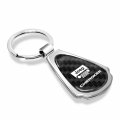 Ipick Image Compatible With Jeep Cherokee Real Black Carbon Fiber Chrome Metal Teardrop Key Chain Key-ring