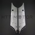 Httmt- Saddlebag Latch Cover Compatible With H-d Touring 1993-2013 Chrome Engraved Flame Billet