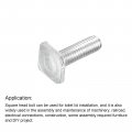Uxcell Square Head Bolt 10pcs M6 X 20mm Fully Thread Carbon Steel Grade 4 8 Machine Screws