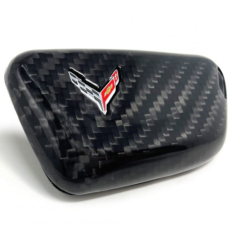 Real Carbon Fiber Key Fob Cover For C8 Corvette 2020 2024 Protective Case Next Generation Keyfob Black Modern Style