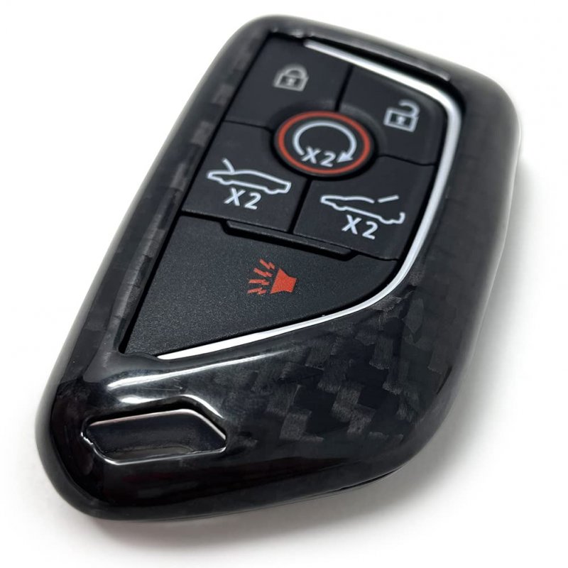 Real Carbon Fiber Key Fob Cover For C8 Corvette 2020 2024 Protective Case Next Generation Keyfob Black Modern Style