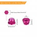 Uxcell Nylon Insert Hex Lock Nuts 4pcs M3 X 0 5mm Aluminum Alloy Self-locking Anodizing Flange Nut For Fasteners Pink