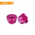Uxcell Nylon Insert Hex Lock Nuts 4pcs M3 X 0 5mm Aluminum Alloy Self-locking Anodizing Flange Nut For Fasteners Pink