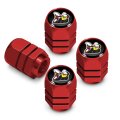 Dodge Scat-pack In Black On Red Hexagon Shape Aluminum Tire Valve Stem Caps Official Licensed 