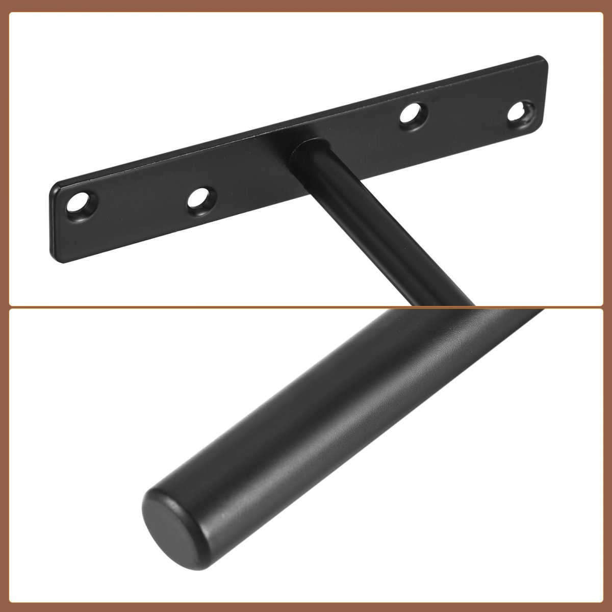 4pcs Floating Shelf Bracket 6 Inch Wall Mounting Blind Support Hidden Hardware For Office And Home Decor Black