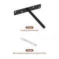 4pcs Floating Shelf Bracket 6 Inch Wall Mounting Blind Support Hidden Hardware For Office And Home Decor Black