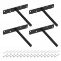 4pcs Floating Shelf Bracket 6 Inch Wall Mounting Blind Support Hidden Hardware For Office And Home Decor Black 