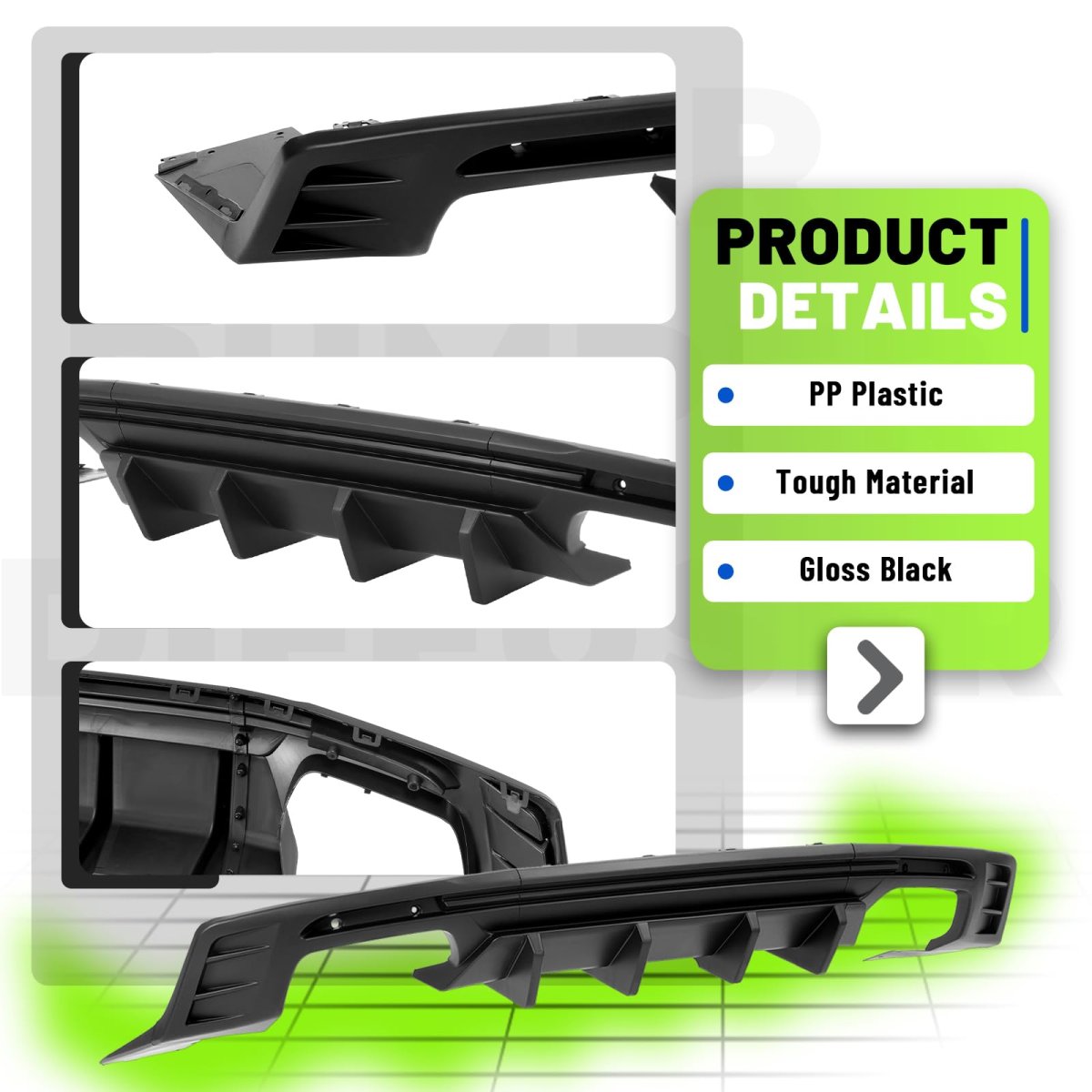 Jmtaat Rear Bumper Diffuser For 2016-2024 Chevy Chevrolet Camaro Coupe Convertible Model Lower Lip Splitter Valance Spoiler