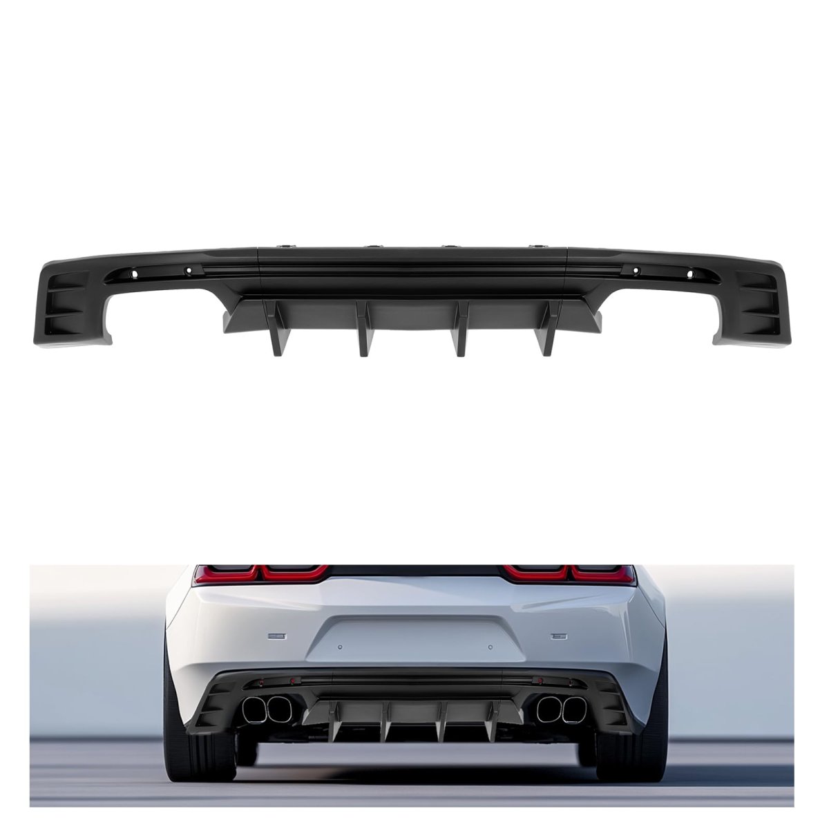Jmtaat Rear Bumper Diffuser For 2016-2024 Chevy Chevrolet Camaro Coupe Convertible Model Lower Lip Splitter Valance Spoiler