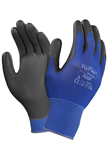 Ansell Hyflex 11-618 Nylon Light Duty Multi-purpose Glove With Knitwrist Abrasion Cut Resistant Size 7 Blue Pack Of 12 Pair