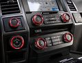 Inner Air Condition Knob Cover 6pcs Red Colour For Ford F150 F-150 2015-2017