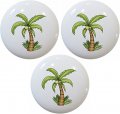 Palm Tree With Grass Ceramic Cabinet Drawer Knob Set Of 3 Knobs 