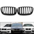 X Autohaux Pair Matte Black Front Hood Kidney Grille Grill For Bmw E70 X5 E71 X6 4d 2007-2013
