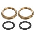 2pcs Brass Lock Nuts Pipe Fitting G1-1 2 Female Hexnut Flange Single Hole Faucet Lock Nut With Silicone Washer For Kitchen 