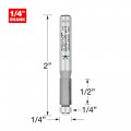 Trend Professional Guided Trimmer 1 4 Diameter X 2 Inch Length Shank Bearing Mounted Tungsten Carbide Tipped 46 05x1 4tc