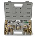 40 Piece Titanium Coated Metric Tap And Hexagon Die Set M3 To M12 Taps With Thread Pitch 0 5mm 1 75mm Includes Wrenches Abs
