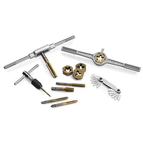 40 Piece Titanium Coated Metric Tap And Hexagon Die Set M3 To M12 Taps With Thread Pitch 0 5mm 1 75mm Includes Wrenches Abs