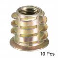 Uxcell Furniture Threaded Insert Nuts Zinc Alloy M10 Internal Threads 15mm Length 10pcs