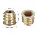 Uxcell Furniture Threaded Insert Nuts Zinc Alloy M10 Internal Threads 15mm Length 10pcs