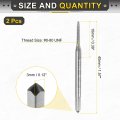 2pcs Hand Plug Tap 0-80 Unf 2b Thread Style Taps Straight Flute Screw Tapping Threading Tool High Speed Steel Hss6542