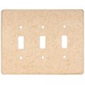 Stoniquea Simulated Stone Switch Plate Triple Mocha 