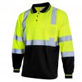 Jorestech Safety Polo Shirt Long Sleeve With High Reflective Tape Ansi Isea Compliant Yellow Black S-ps-04 Xl 