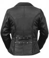 First Mfg Co Allure Women S Motorcycle Biker Riding Black Leather Jacket Large Armor Pockets Grommets Gussets Thermal Liner 