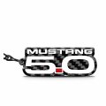 Ipick Image For Ford Mustang Gt 5 0 Black Real Carbon Fiber Logo-shape-cut Key Chain Keychain Official Licensed