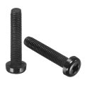 20pcs M5x25mm Threaded Nylon Phillips Cross Pan Head Machine Screws Bolts Black 