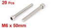 Uxcell M6x50mm Stainless Steel Hex Socket Head Cap Screws Bolts Din 912 20pcs