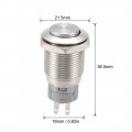 Uxcell Momentary Metal Push Button Switch High Head 16mm Mounting 2nc 2no 2com Ac 250v 3a