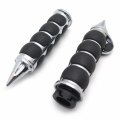 Htt- Motorcycle Chrome Spike 7 8 22mm Rubber Handlebar Grips With Assistor Control For Kawasak Mean Streak Drifter Classic