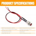 4 Pcs 12v Led Pilot Light 8mm Indicator Lamp Car Van Boat Dash Bulbs Directional Red