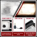 Led Headlight Assemblies Pair For 1990-2017 Mack Ch613 Sfa Hood Truck Clear And Amber Lens With Bulbs Replacement 2m0516cm
