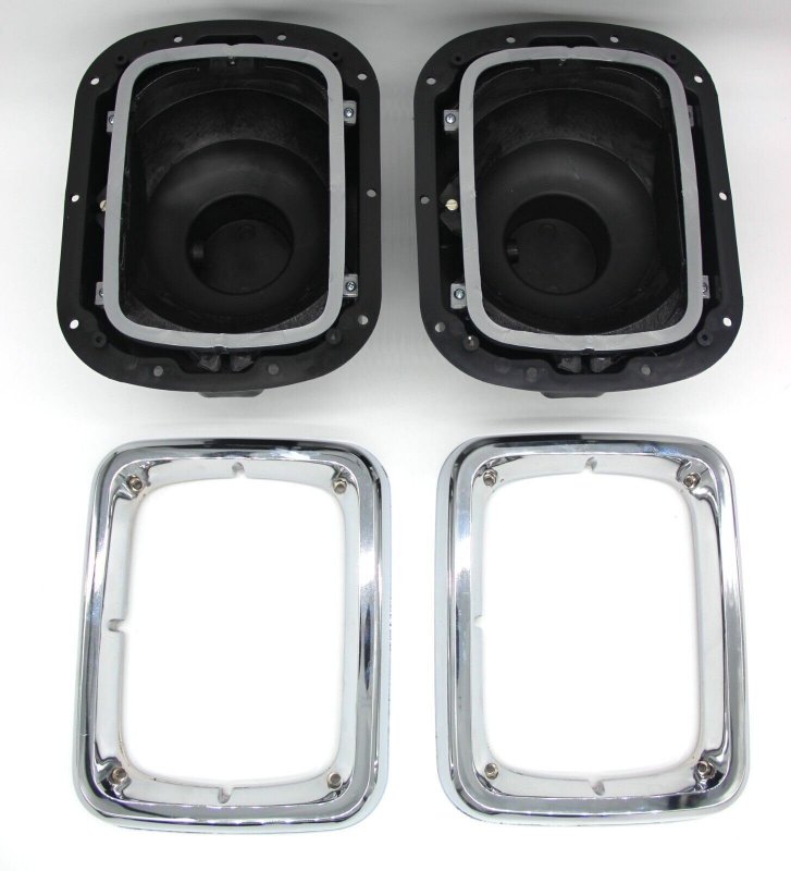 Headlight And Bezel Combo For Volvo Wg64 1996 Set 2 Halogen Chromed