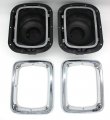 Headlight And Bezel Combo For Volvo Wg64 1996 Set 2 Halogen Chromed