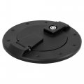 Hecasa Locking Fuel Door Compatible With 2003-2009 Hummer H2 Suv Sut Gas Cap Tank Cover Heavy Duty Aluminum Black Powder Coated