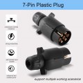 12v 7 Pin Trailer Plug N-type Plastic Adapter Keenso Round 7-pole Wiring Weatherproof Connector End Black For Trailers