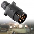 12v 7 Pin Trailer Plug N-type Plastic Adapter Keenso Round 7-pole Wiring Weatherproof Connector End Black For Trailers