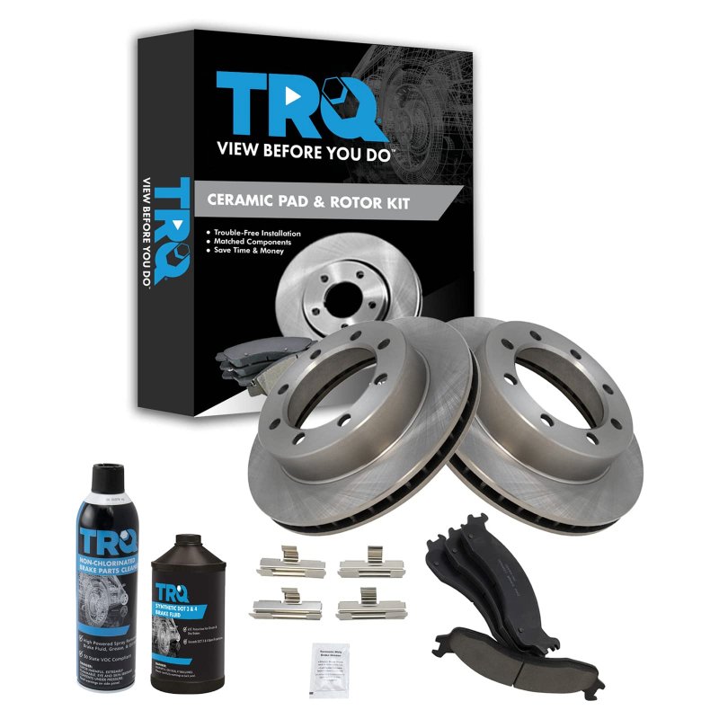 Trq Front Premium Posi Ceramic Brake Pad Rotor Kit W Chemicals
