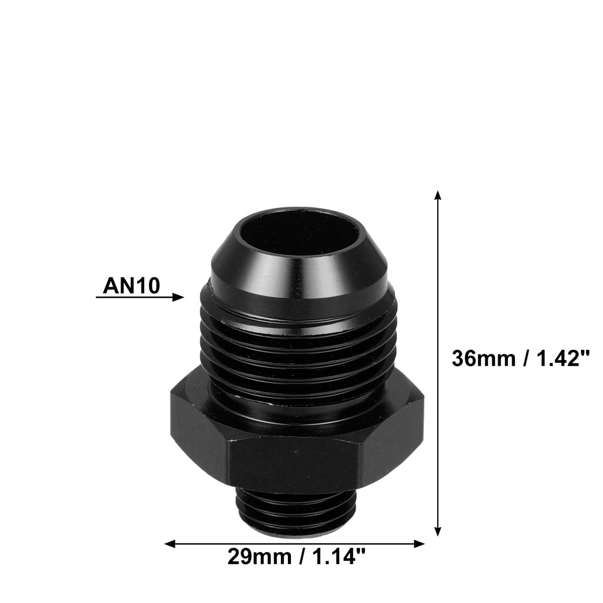 Black 10an Male To M14 X 1 5mm Metric Thread Fitting Adapter Flare Union Coupler Fuel Oil Line Hose End Aluminum Alloy For Car