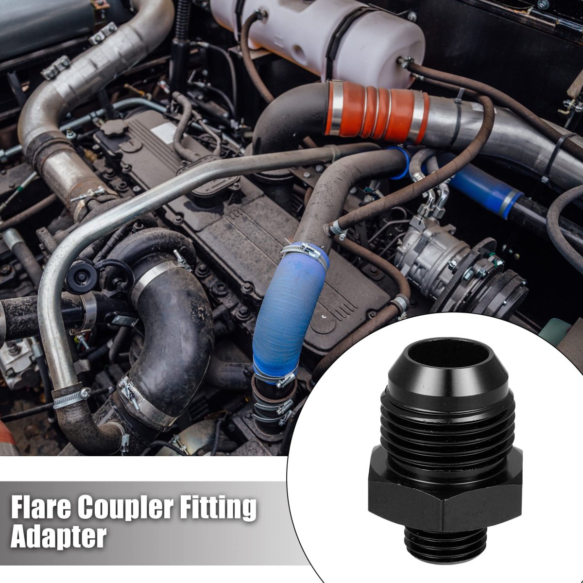 Black 10an Male To M14 X 1 5mm Metric Thread Fitting Adapter Flare Union Coupler Fuel Oil Line Hose End Aluminum Alloy For Car