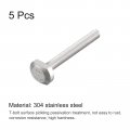 Uxcell T-slot Bolts 5pcs M6x50mm Slot Drop-in Stud Sliding 304 Stainless Steel Shape Screws For T Track