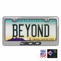 Ipick Image Compatible With Chrysler 300 In 3d Silver Real 3k Carbon Fiber Finish Abs Plastic License Plate Frame