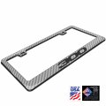 Ipick Image Compatible With Chrysler 300 In 3d Silver Real 3k Carbon Fiber Finish Abs Plastic License Plate Frame