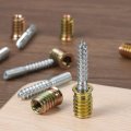 Uxcell M6x60mm Hanger Bolts 8pcs 31mm Wood Dowel Screw Self-tapping With M6x24mm Threaded Insert Nuts Interface Hex Socket